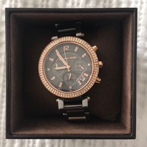Michael Kors Gunmetal/Rose Gold Watch